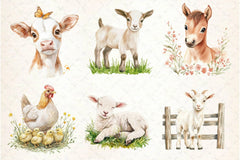 Spring Farm Animals Clipart Bundle 2 - CraftNest - Digital Crafting and Art