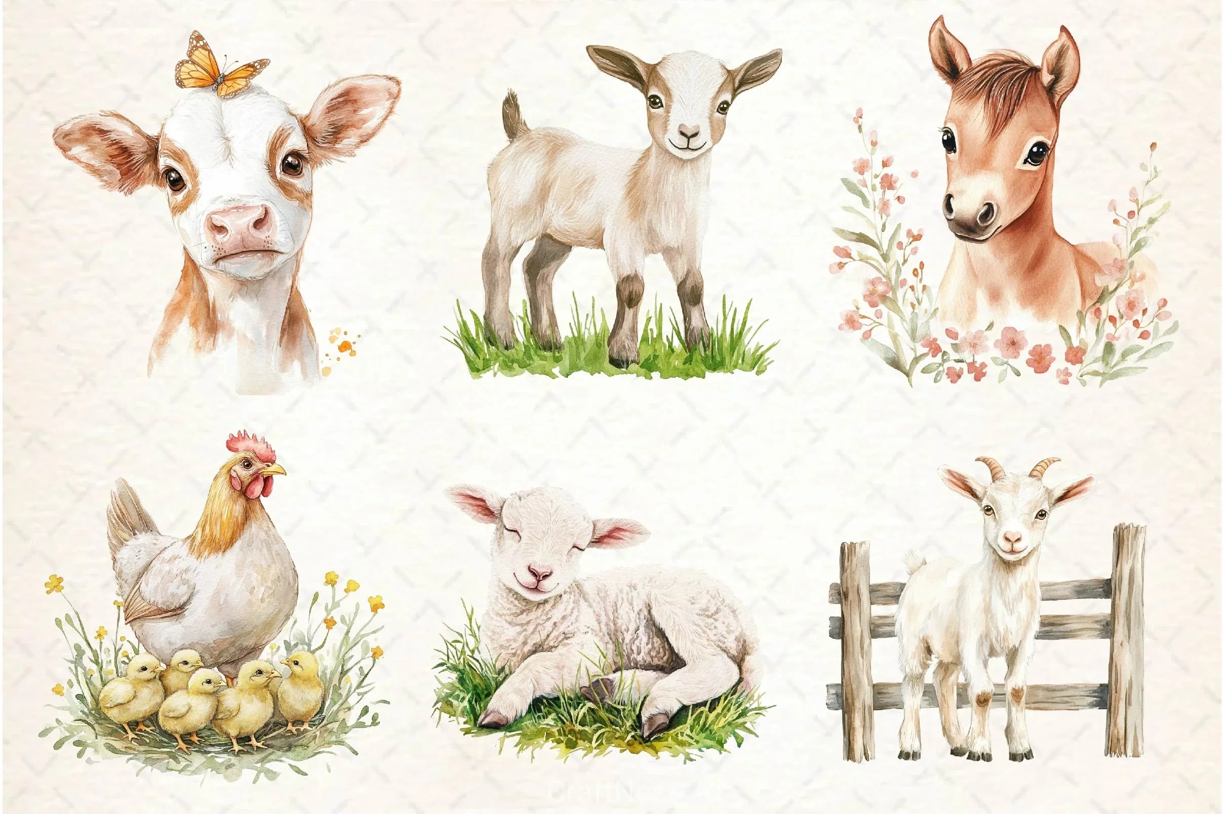 Spring Farm Animals Clipart Bundle 2 - CraftNest - Digital Crafting and Art