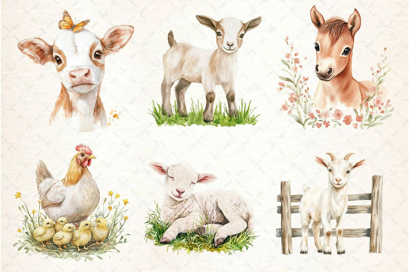 Spring Farm Animals Clipart Bundle 2 - CraftNest - Digital Crafting and Art