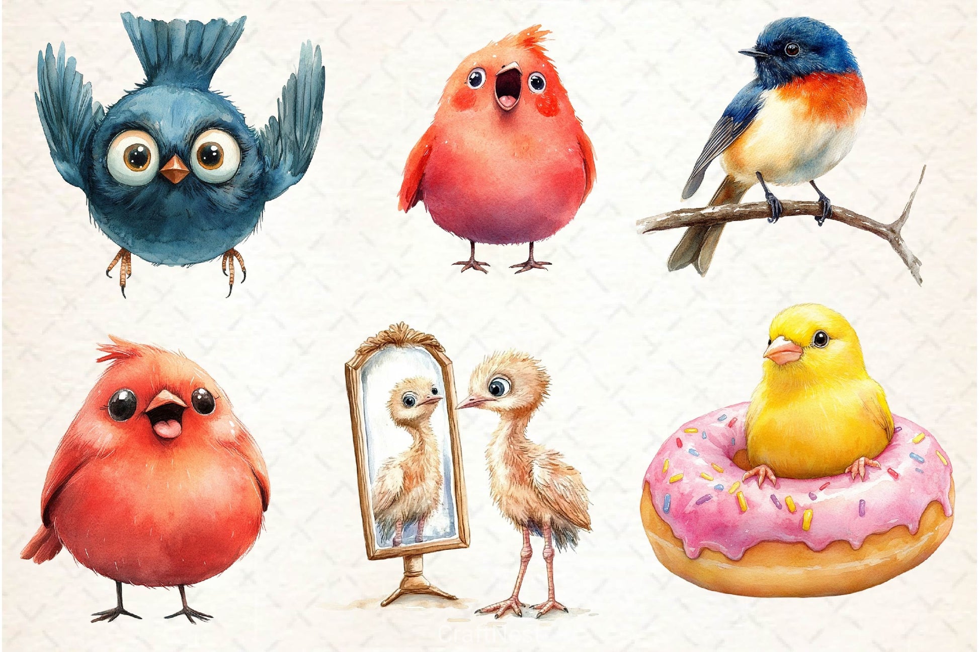 Cute Quirky Funny Birds Clipart Bundle 2 - CraftNest - Digital Crafting and Art