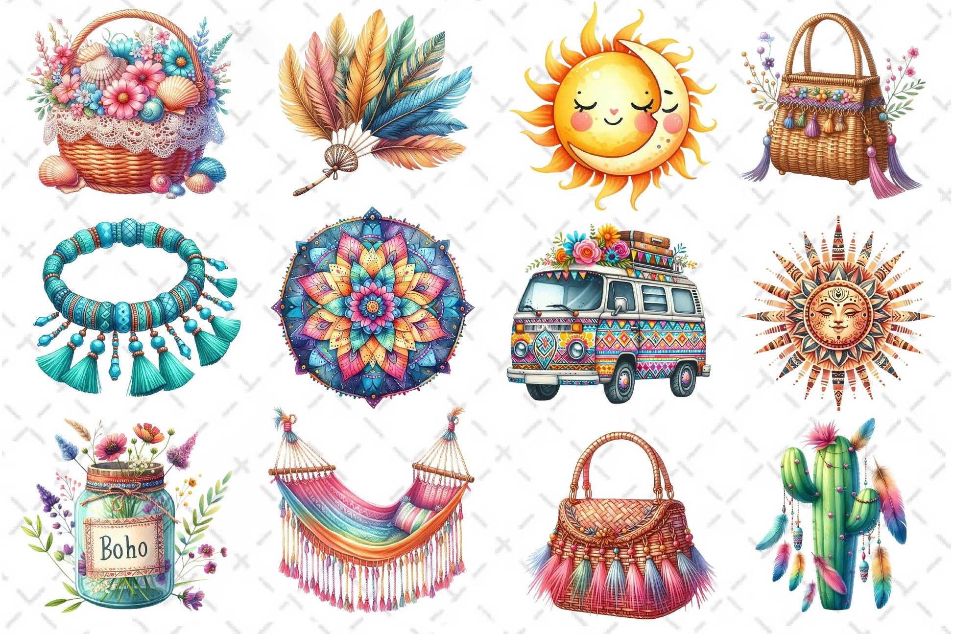 Boho Summer Clipart Bundle 5 - CraftNest - Digital Crafting and Art