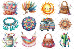 Boho Summer Clipart Bundle 5 - CraftNest - Digital Crafting and Art