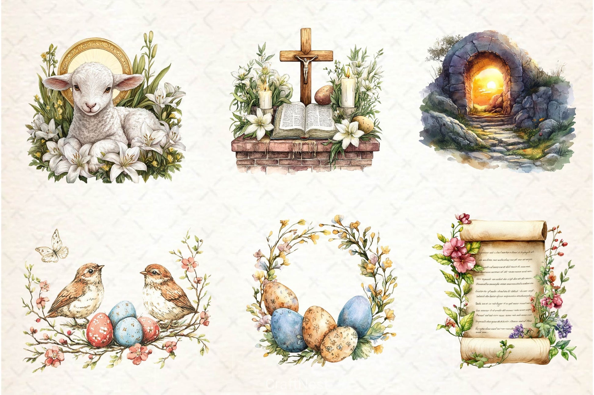Antique Religious Easter Clipart Bundle 3 - CraftNest - Digital Crafting and Art