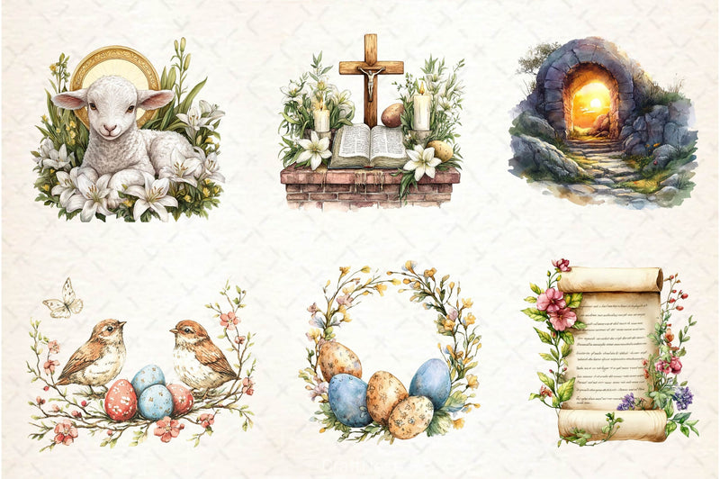 Antique Religious Easter Clipart Bundle 3 - CraftNest - Digital Crafting and Art
