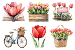 Amsterdam Summer Tulips Clipart Bundle - CraftNest - Digital Crafting and Art