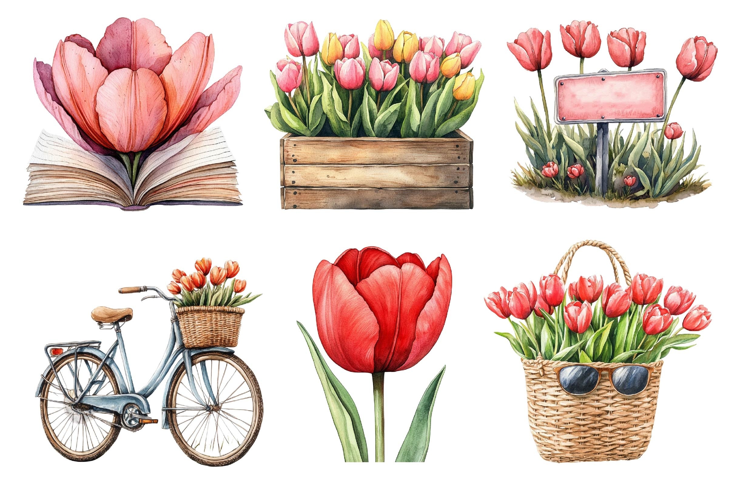 Amsterdam Summer Tulips Clipart Bundle - CraftNest - Digital Crafting and Art