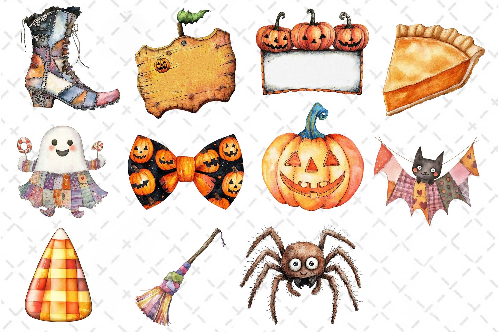 Patchwork Halloween Clipart Bundle 2 - CraftNest - Digital Crafting and Art