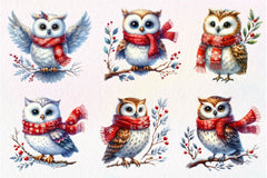 Christmas Owl Clipart Bundle 4 - CraftNest - Digital Crafting and Art