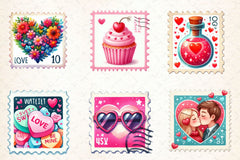 Valentine Stamps Clipart Bundle 2 - CraftNest - Digital Crafting and Art
