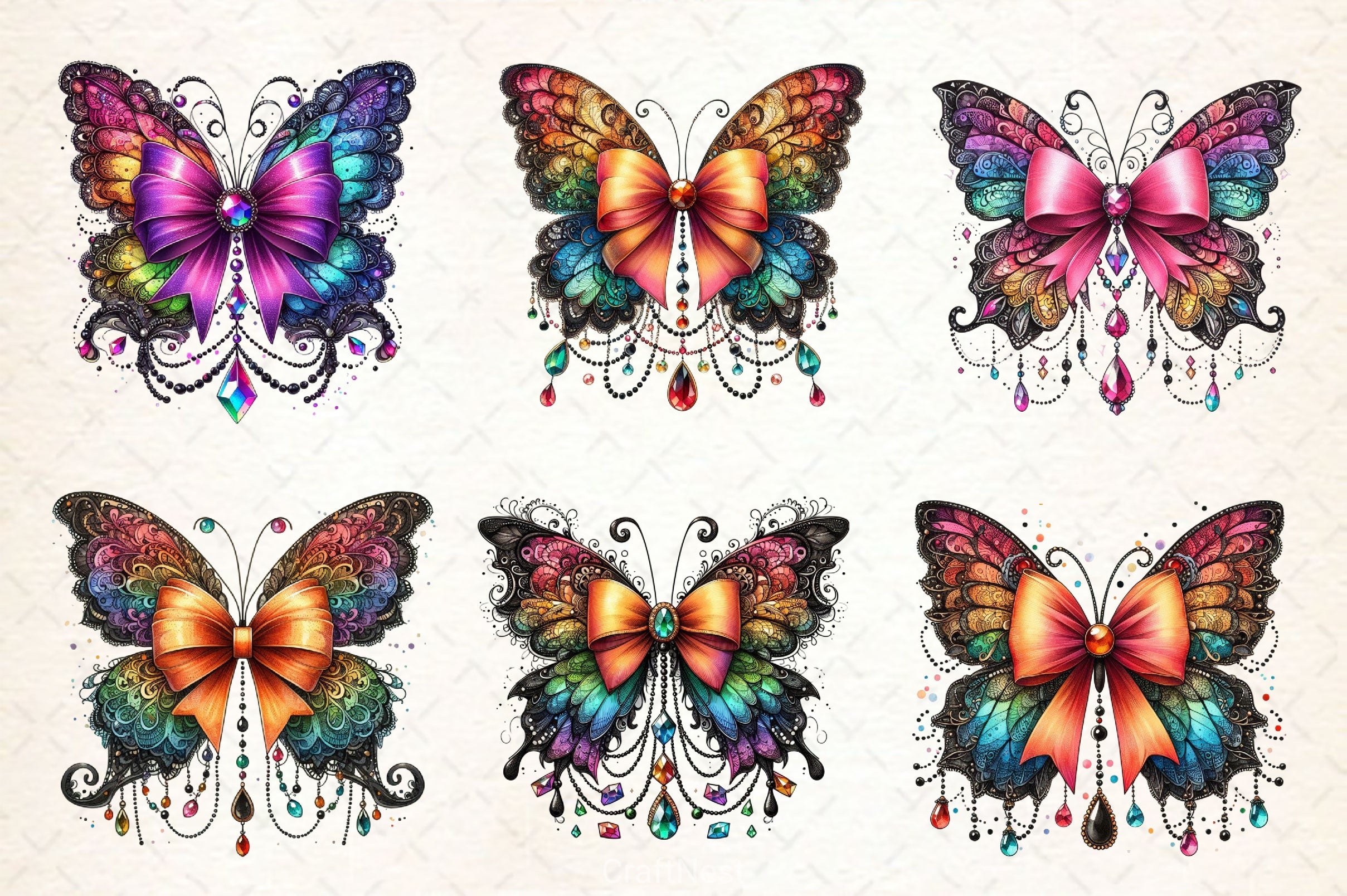 Colorful Butterfly Clipart Bundle 4 - CraftNest - Digital Crafting and Art