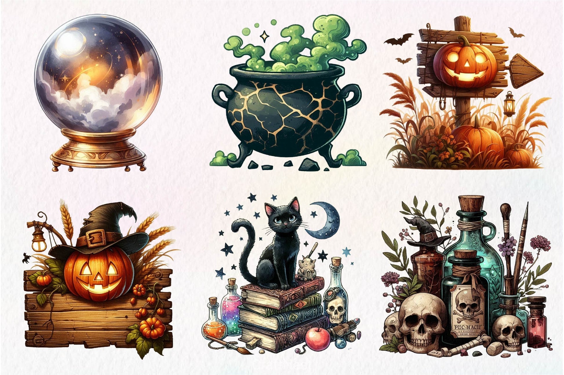 Vintage Halloween Clipart Bundle 7 - CraftNest - Digital Crafting and Art
