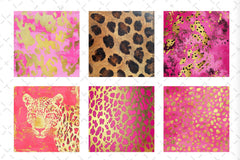 Pink And Gold Leopard Digital Paper - CraftNest - Digital Crafting and Art