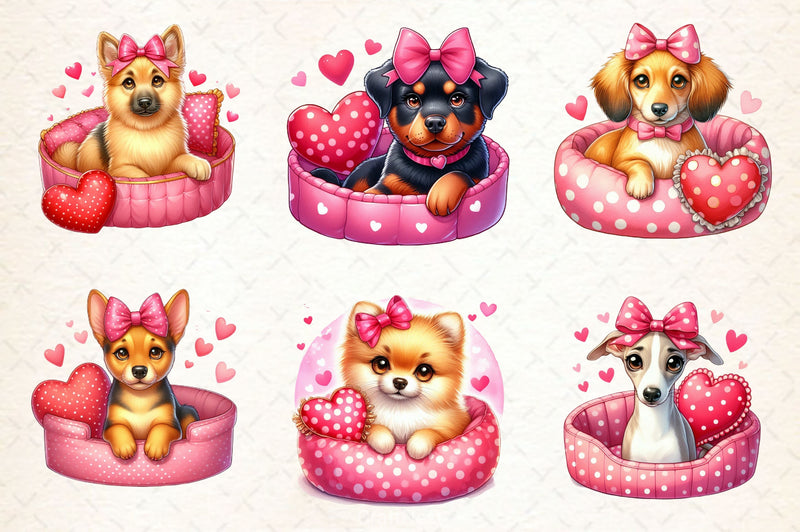 Valentine Dogs Clipart Bundle - CraftNest - Digital Crafting and Art