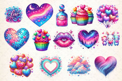 Glittery Valentine Clipart Bundle 2 - CraftNest - Digital Crafting and Art