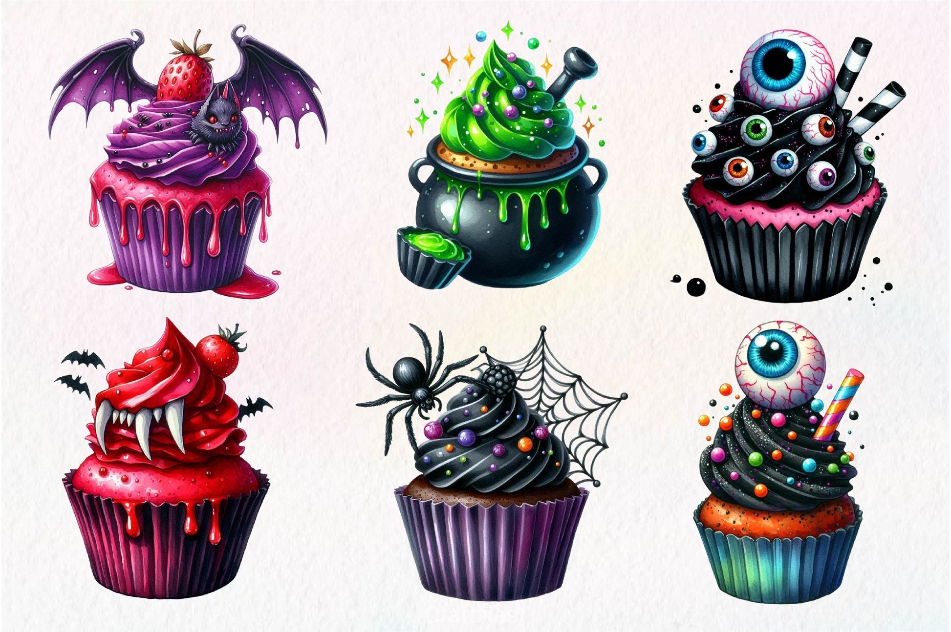 Halloween Scary Cupcake Clipart Bundle - CraftNest - Digital Crafting and Art