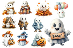 Halloween & Fall Ghost Clipart Bundle - CraftNest - Digital Crafting and Art
