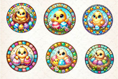 Easter Stained Glass Chick Clipart Bundle - CraftNest - Digital Crafting and Art