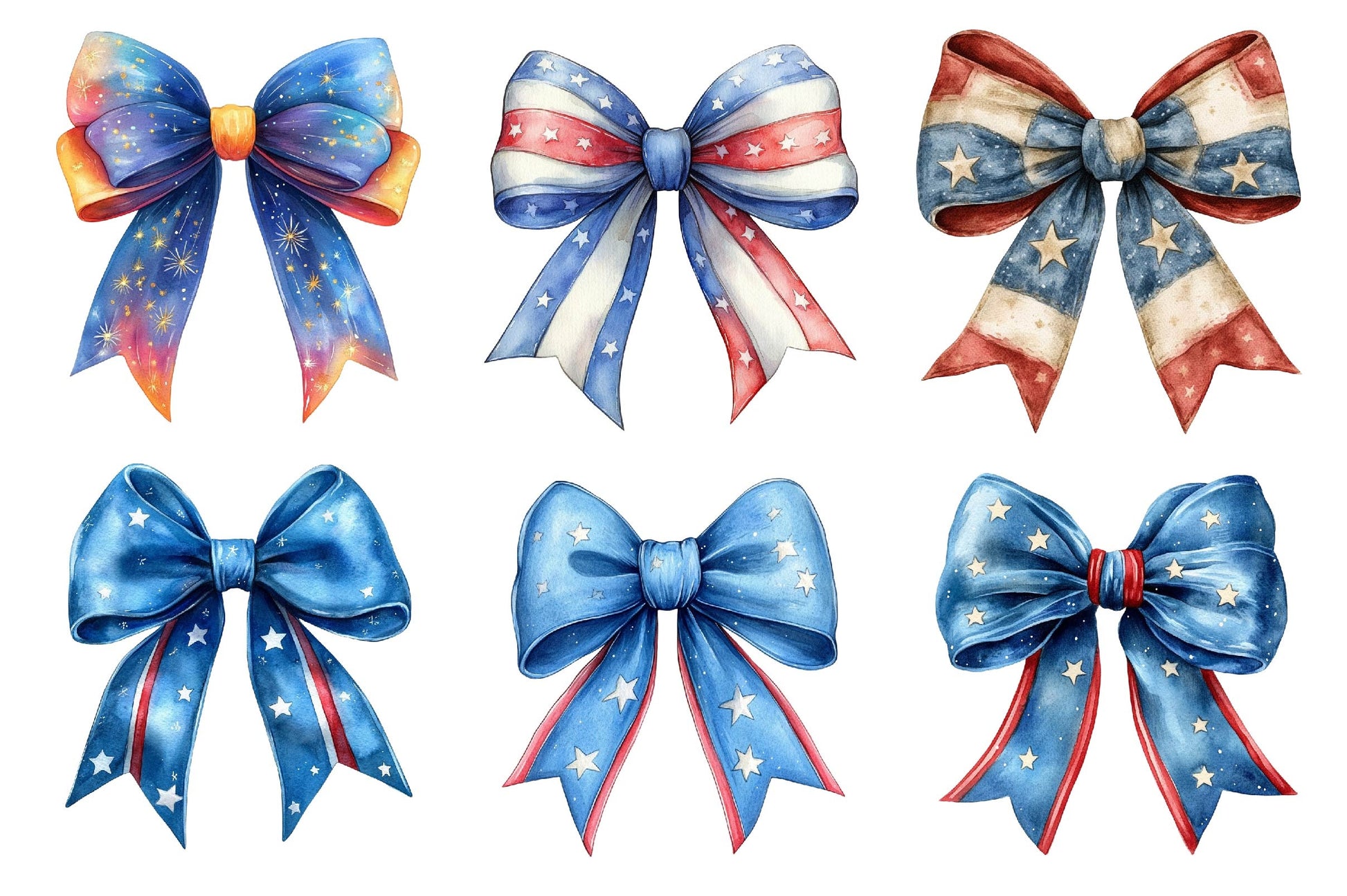 4th Of July Bow Clipart Bundle 2 - CraftNest - Digital Crafting and Art