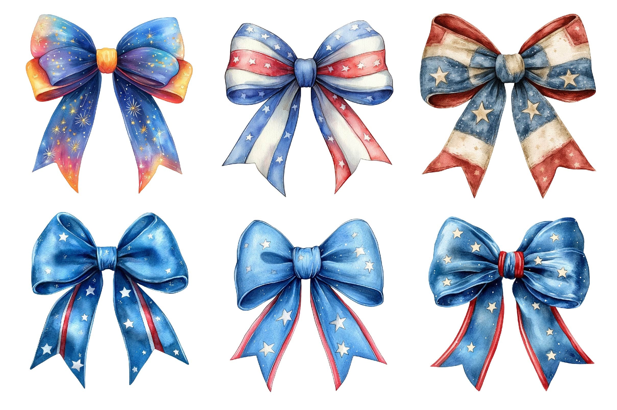 4th Of July Bow Clipart Bundle 2 - CraftNest - Digital Crafting and Art