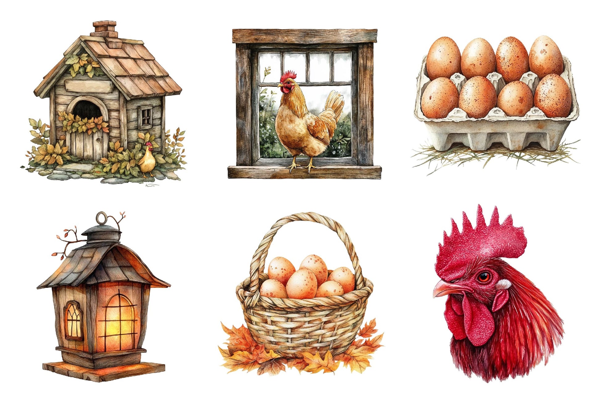 Autumn Chicken Coop Clipart Bundle 2 - CraftNest - Digital Crafting and Art