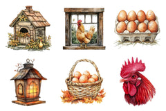 Autumn Chicken Coop Clipart Bundle 2 - CraftNest - Digital Crafting and Art