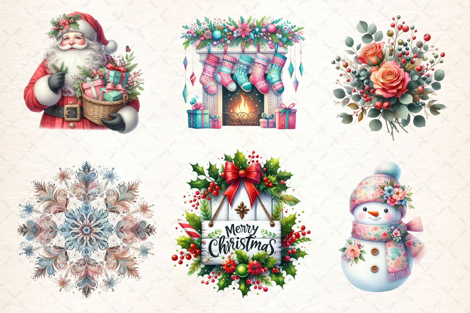 Coquette Rustic Christmas Clipart Bundle - CraftNest - Digital Crafting and Art