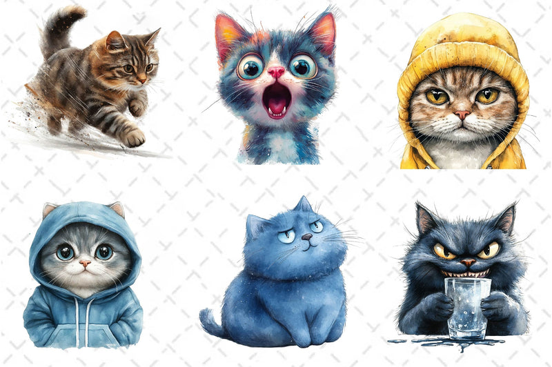 Funny Meme Cats Clipart Bundle - CraftNest - Digital Crafting and Art