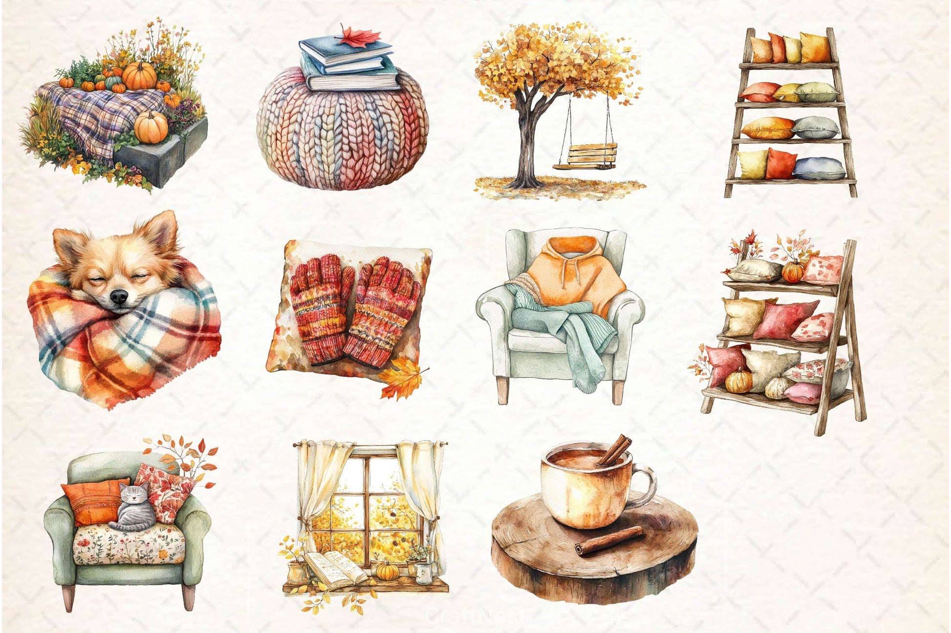 Fall Lazy Day Clipart Bundle 4 - CraftNest - Digital Crafting and Art