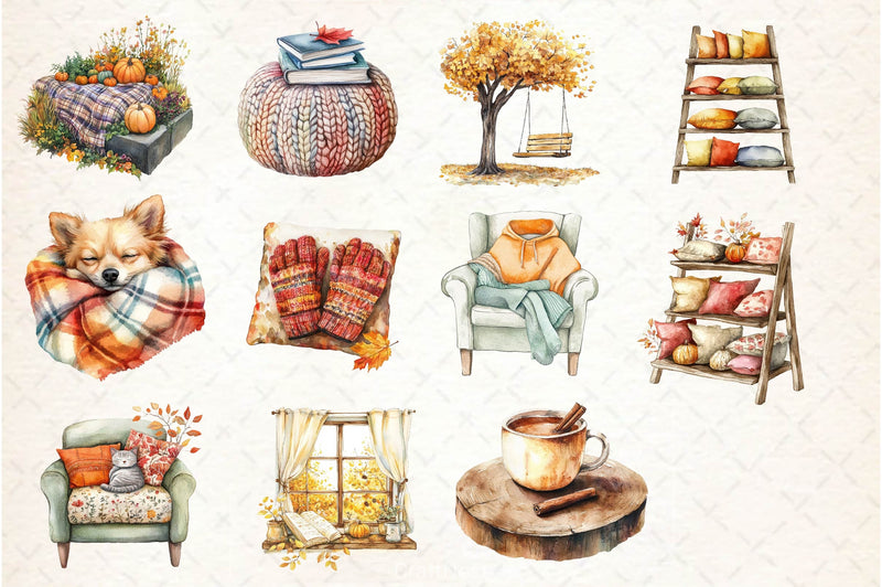 Fall Lazy Day Clipart Bundle 4 - CraftNest - Digital Crafting and Art