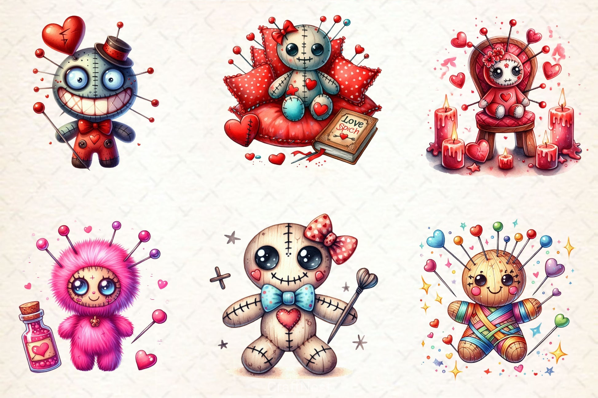 Valentine's Day Voodoo Doll Clipart Bundle 2 - CraftNest - Digital Crafting and Art