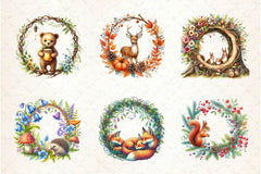 Woodland Forest Animals Frame Clipart Bundle 2 - CraftNest - Digital Crafting and Art