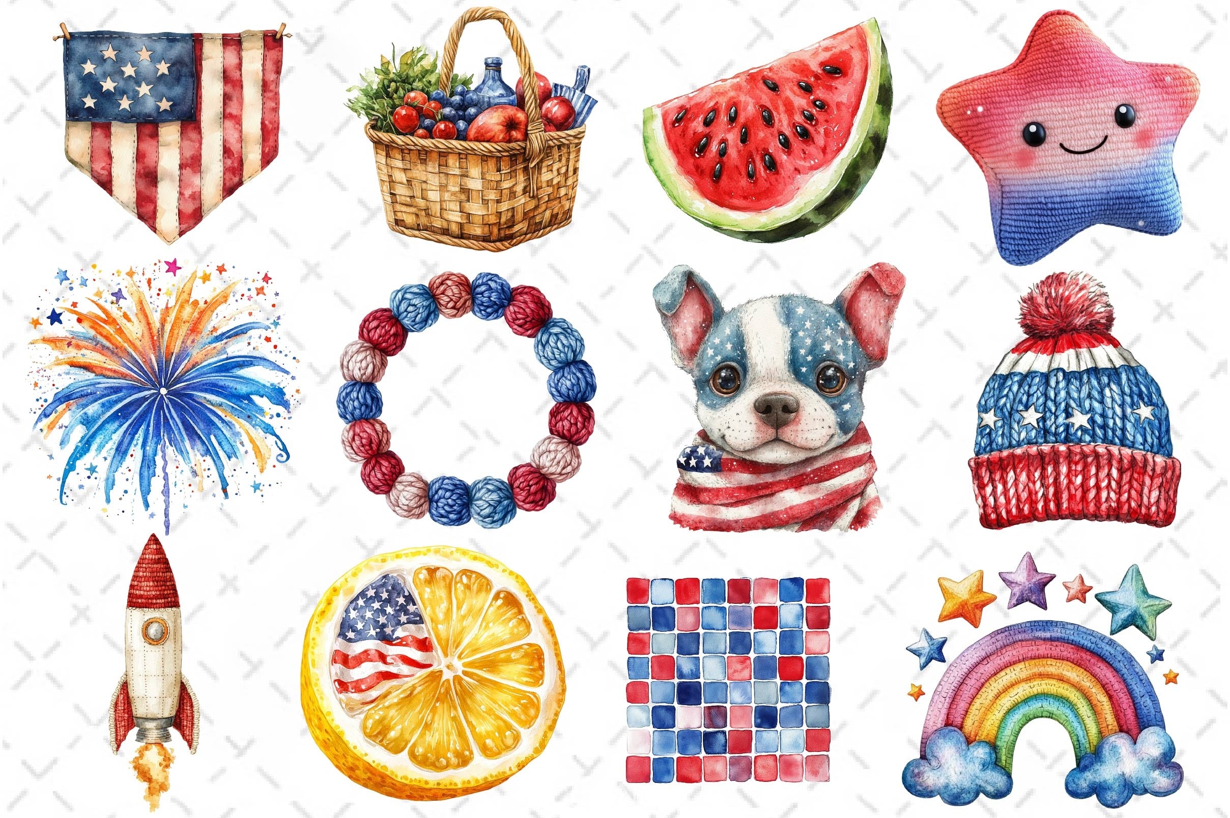 Crochet Independence Day Clipart Bundle - CraftNest - Digital Crafting and Art