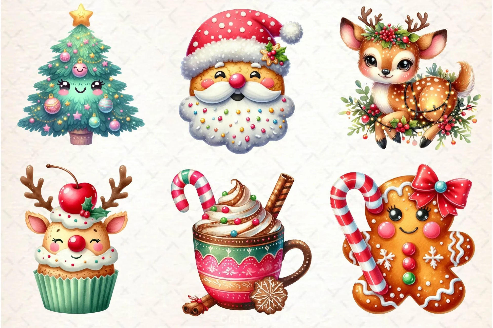 Cute Sweet Christmas Clipart Bundle - CraftNest - Digital Crafting and Art