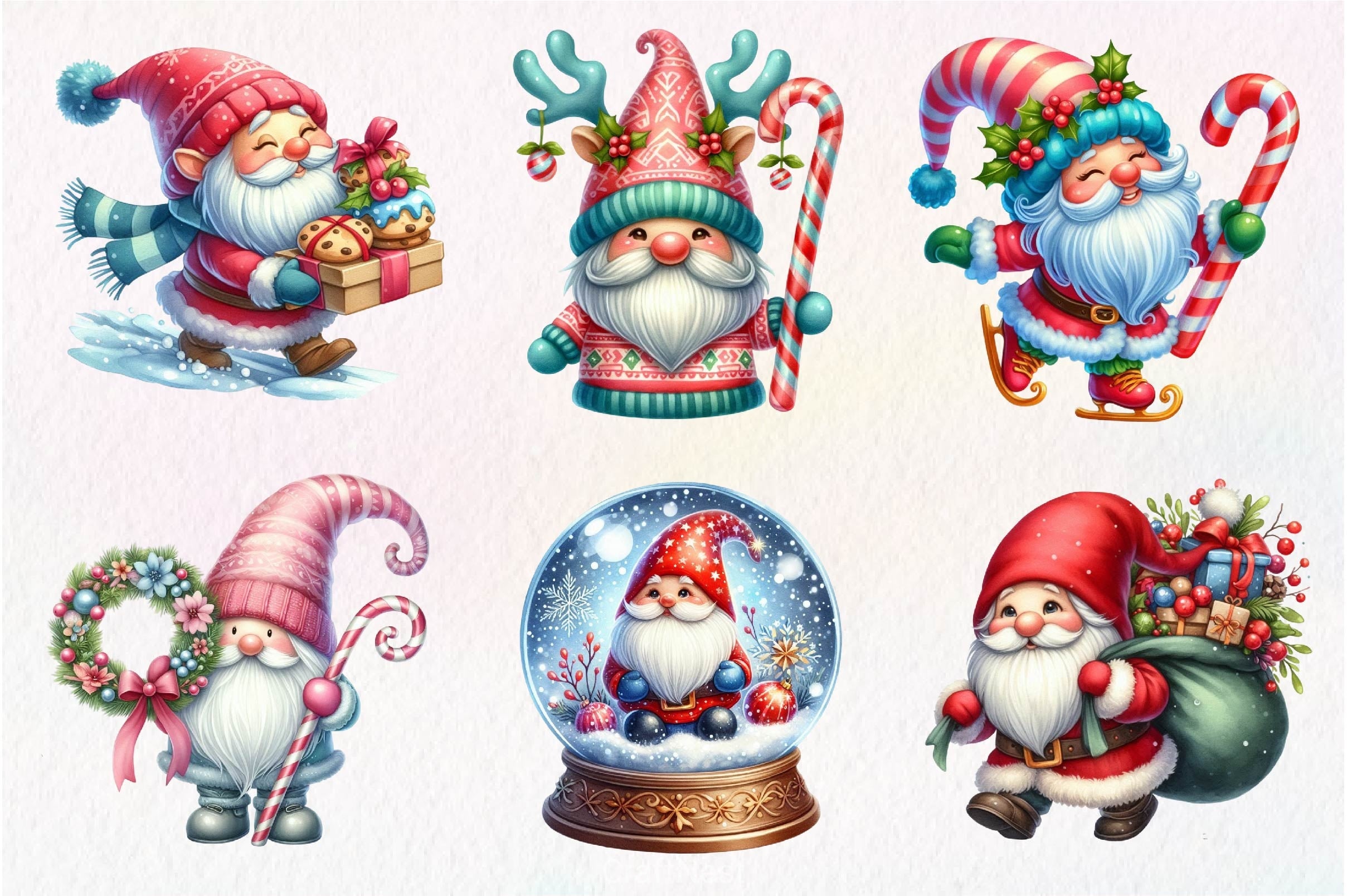 Christmas Gnome Clipart Bundle 7 - CraftNest - Digital Crafting and Art
