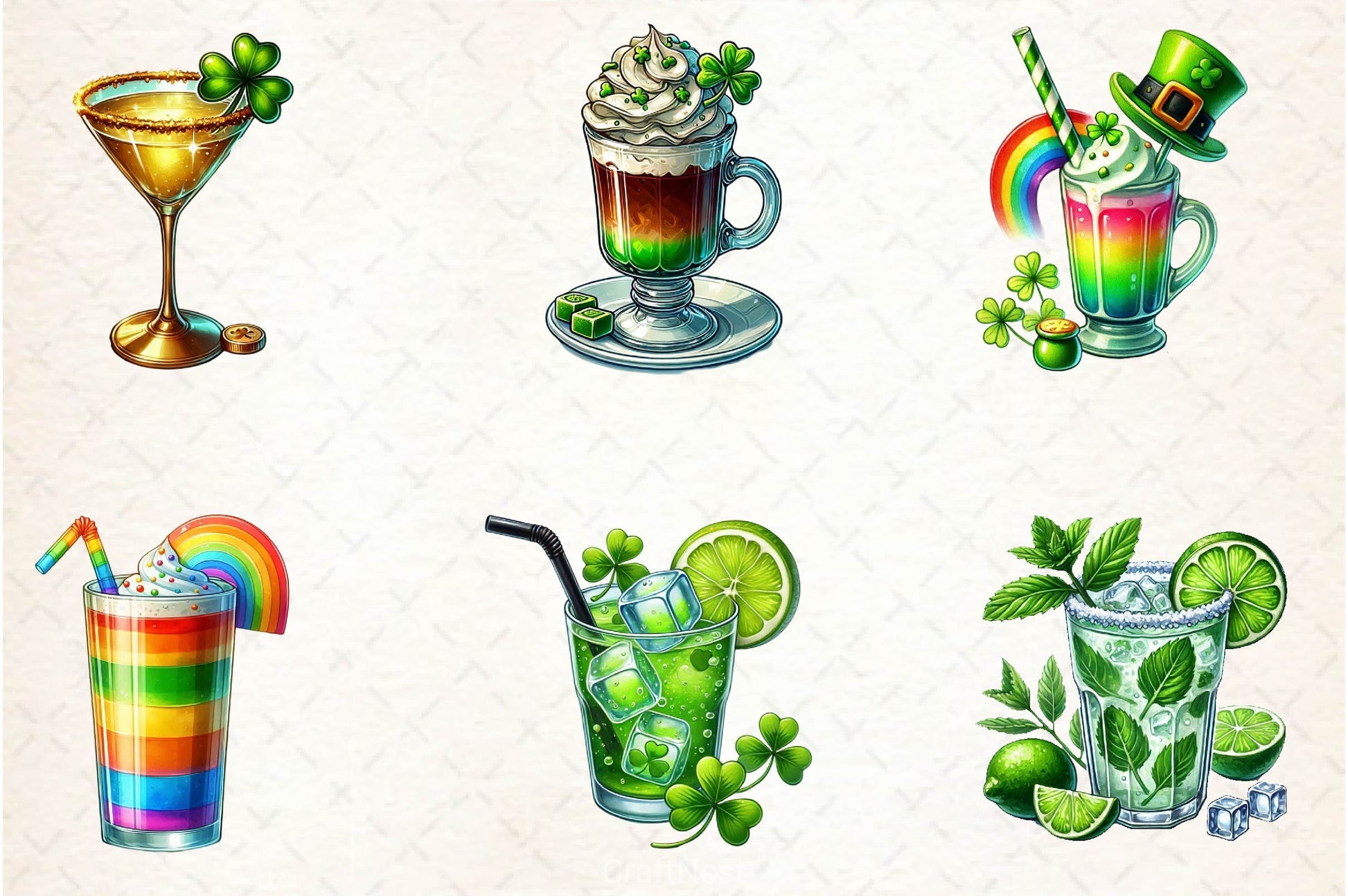 St Patricks Day Drinks Clipart Bundle 4 - CraftNest - Digital Crafting and Art