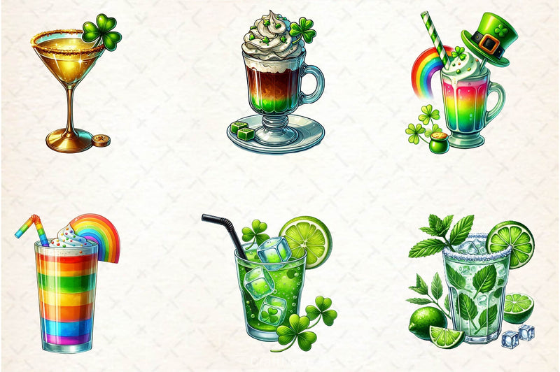 St Patricks Day Drinks Clipart Bundle 4 - CraftNest - Digital Crafting and Art