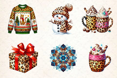 Leopard Print Christmas Clipart Bundle 2 - CraftNest - Digital Crafting and Art