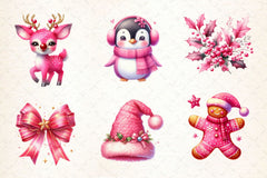 Pink Christmas Clipart Bundle 1 - CraftNest - Digital Crafting and Art
