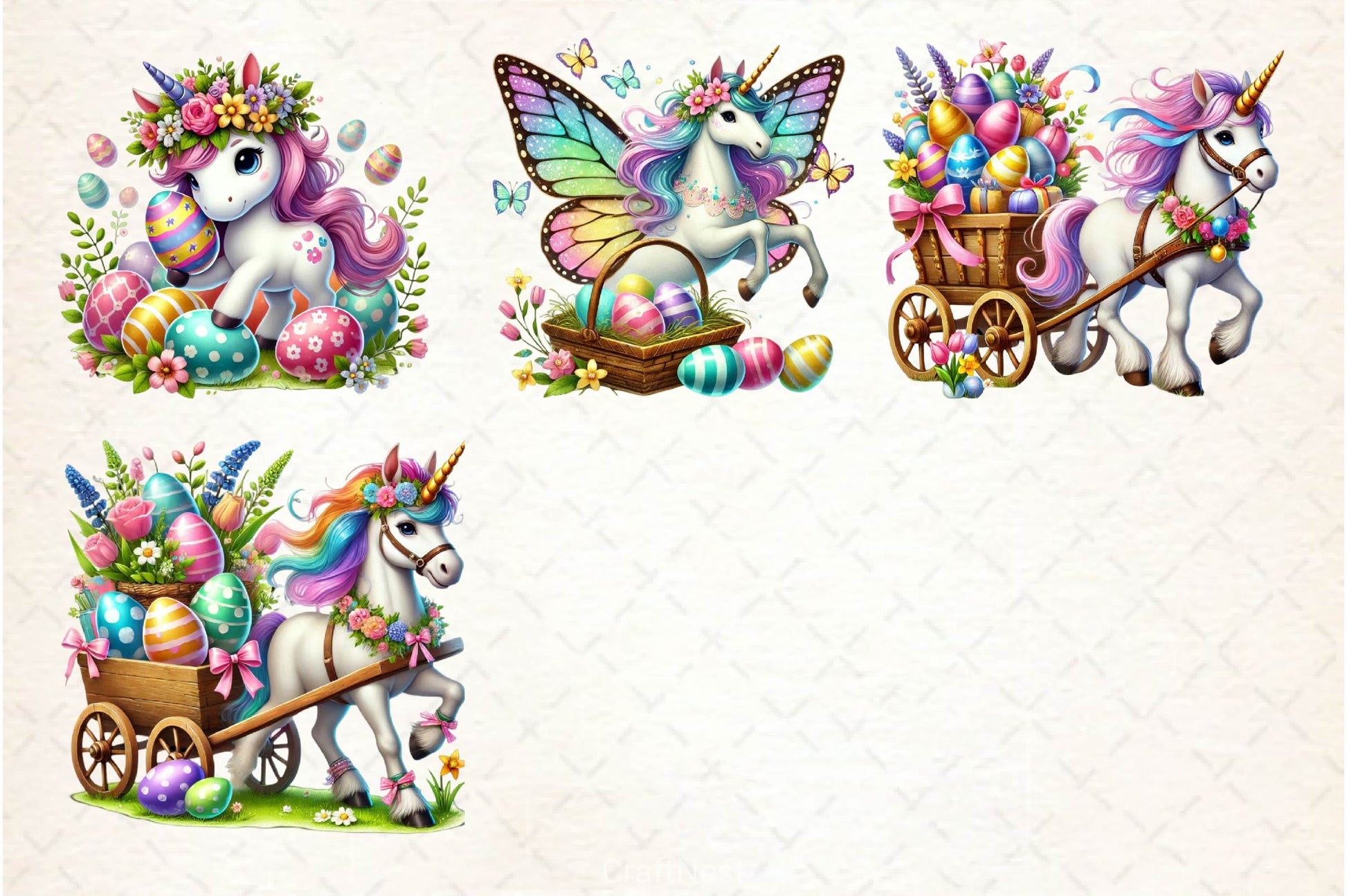 Easter Unicorn Clipart Bundle 3 - CraftNest - Digital Crafting and Art