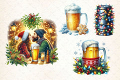 Funny Christmas Beer Bottle Clipart Bundle 3 - CraftNest - Digital Crafting and Art