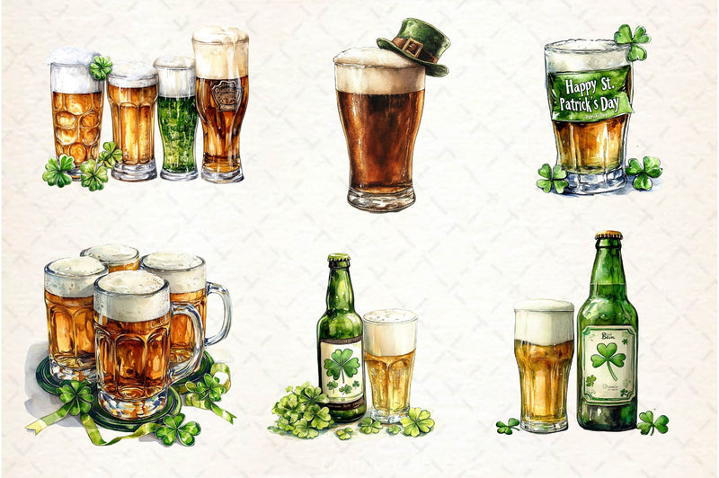 St Patrick's Day Beer Clipart Bundle - CraftNest - Digital Crafting and Art