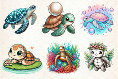Collection Sea Turtle Clipart Bundle - CraftNest - Digital Crafting and Art