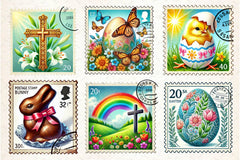 Easter Postage Stamp Clipart Bundle 2 - CraftNest - Digital Crafting and Art