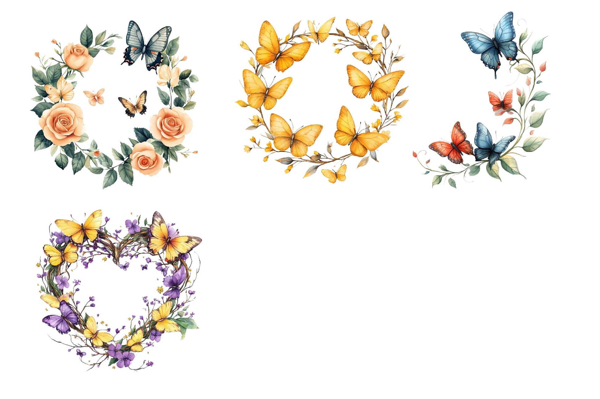 Spring Butterfly Border Clipart Bundle 2 - CraftNest - Digital Crafting and Art