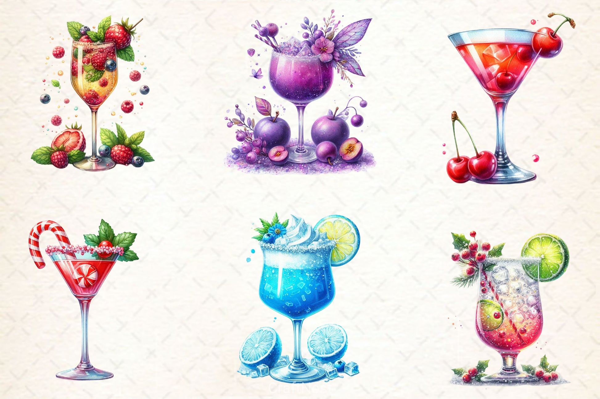 Christmas Cocktail Collection Clipart Bundle 2 - CraftNest - Digital Crafting and Art