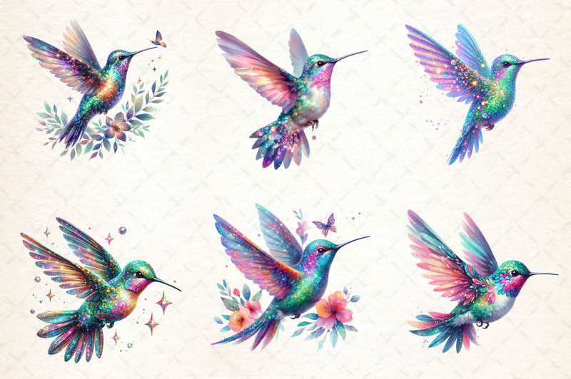 Glitter Hummingbirds Clipart Bundle - CraftNest - Digital Crafting and Art
