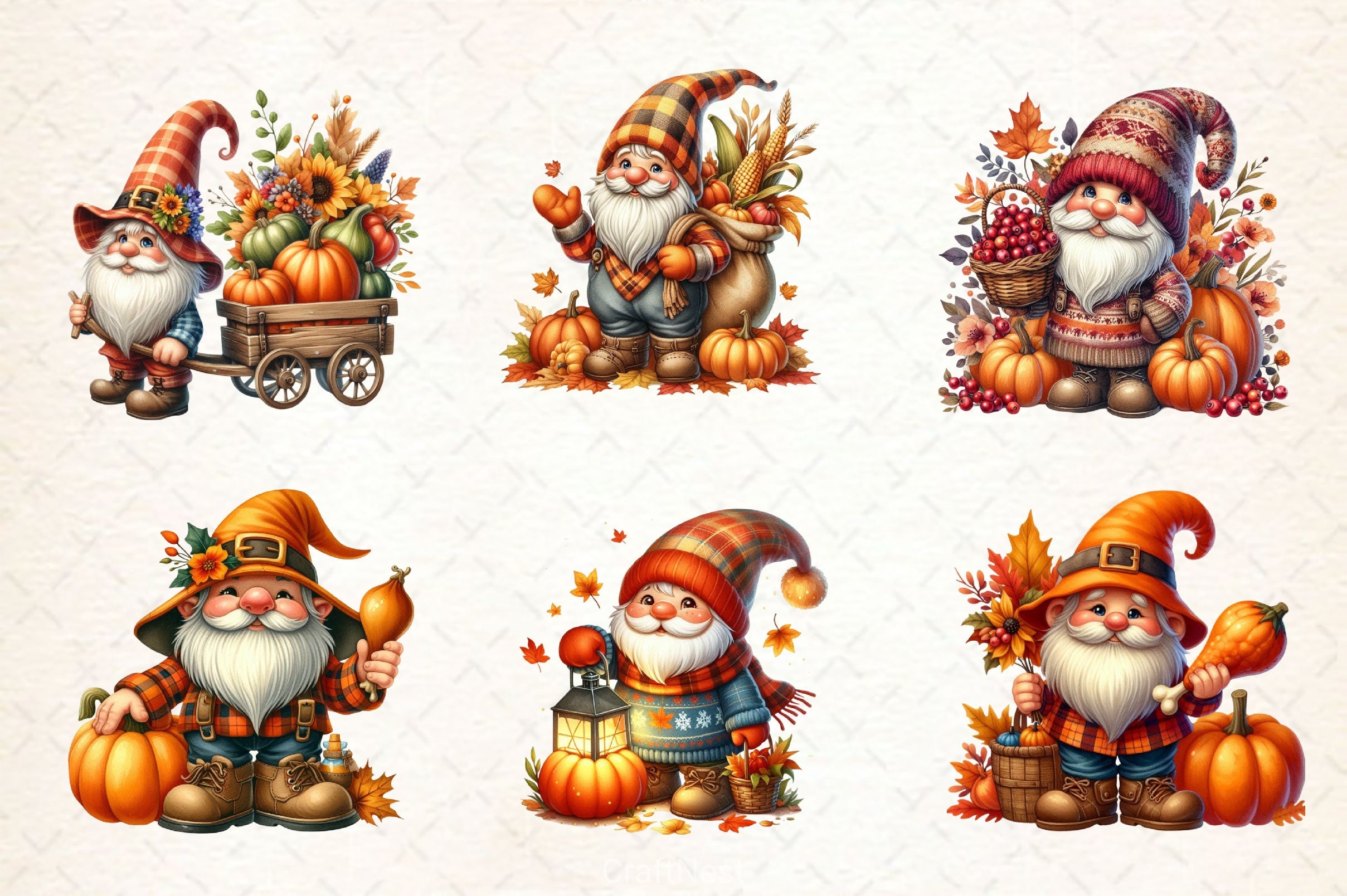 Thanksgiving Gnomes Clipart Bundle - CraftNest - Digital Crafting and Art