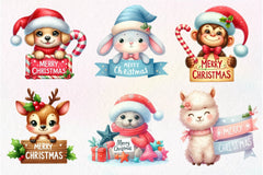 Merry Christmas Animals Clipart Bundle - CraftNest - Digital Crafting and Art