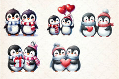 Valentine Couple Penguin Clipart Bundle - CraftNest - Digital Crafting and Art
