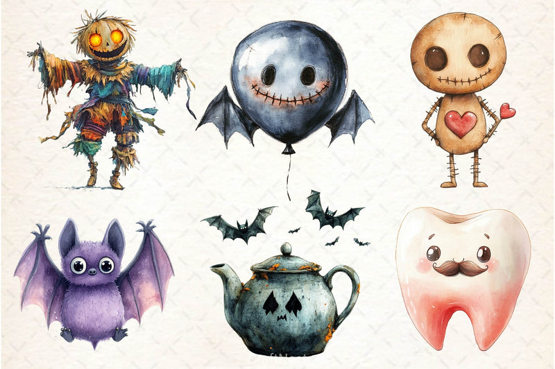 Spooky Weird Halloween Clipart Bundle - CraftNest - Digital Crafting and Art